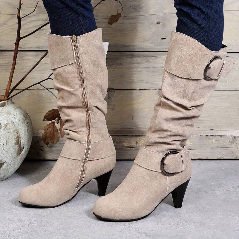 WW | Wildlederstiefel Mit Schnalle