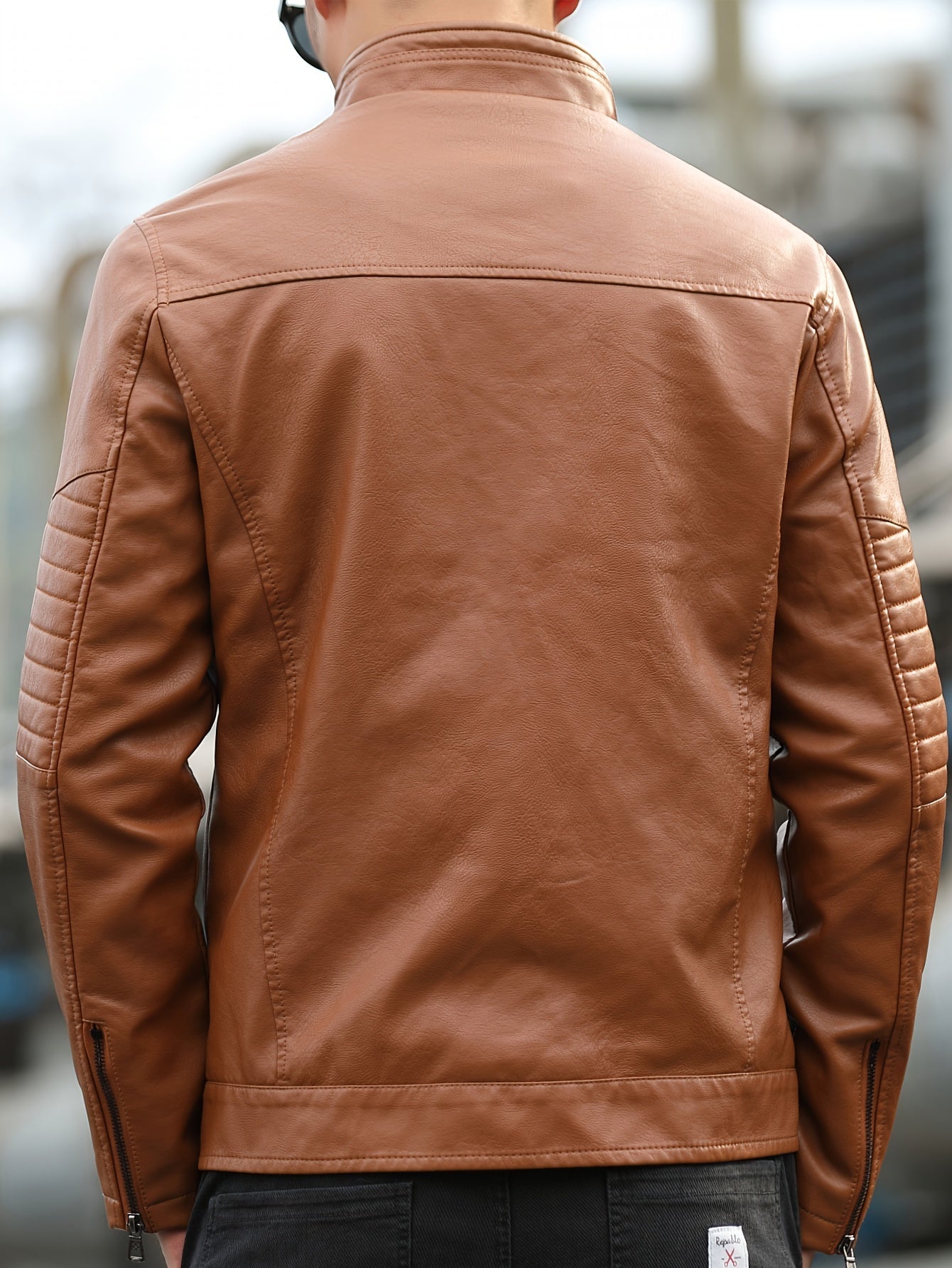 WW | Bequeme Lederjacke mit Stehkragen