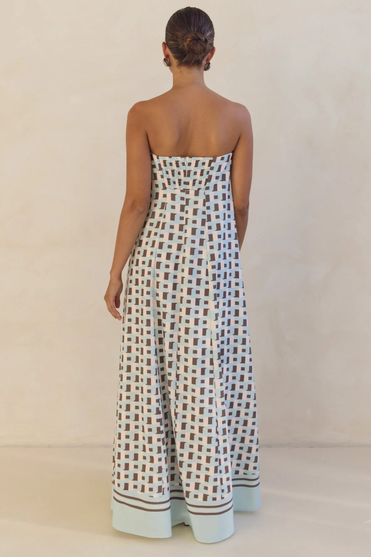 Arya Off-the-Shoulder Maxi Dress - Brown Square