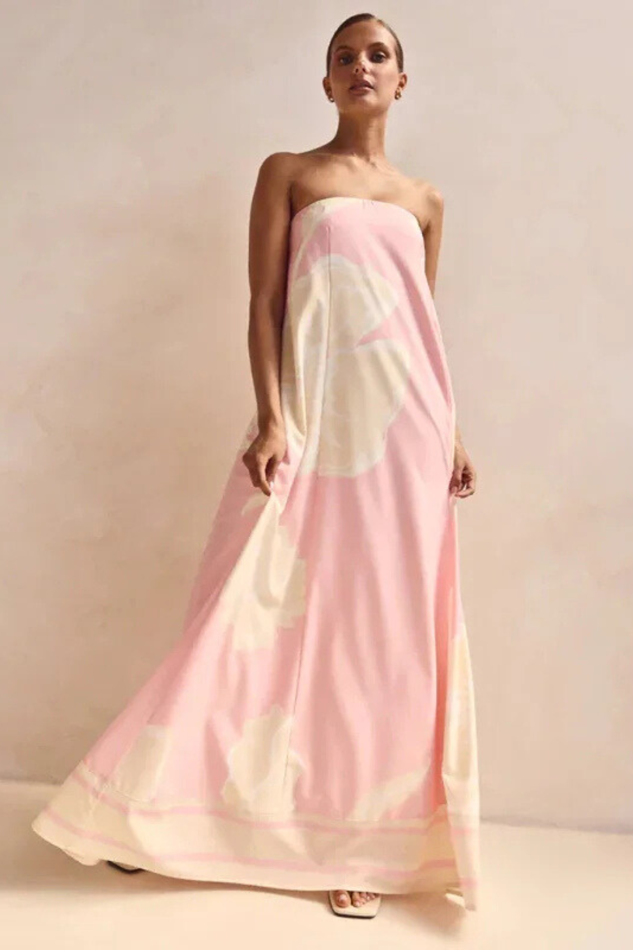 Arya Off-the-Shoulder Maxi Dress - Pink Print