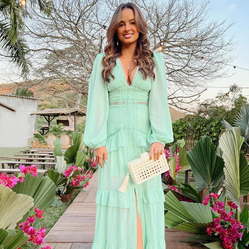 WW | Tiered Long-Sleeve Maxi Dress