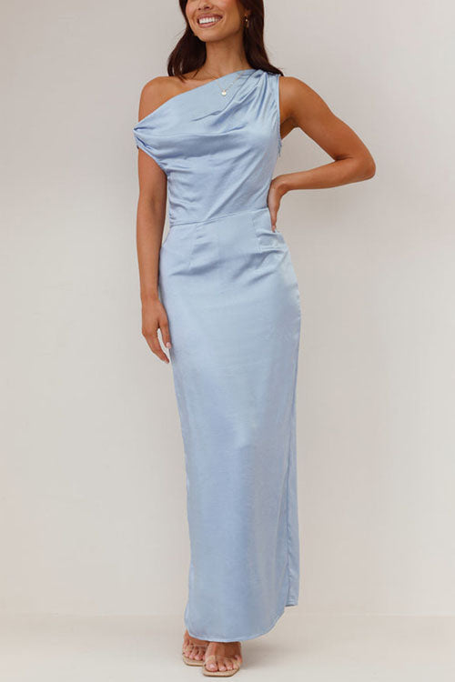 WW | Rosiedress Asymmetrical Shoulder Cut-Out Waist Maxi Dress