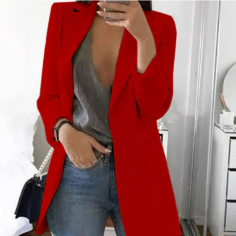 WW | Open Front Winter Blazer with Long Sleeves