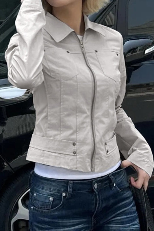 WW | Up Solid Color Utility Jacket