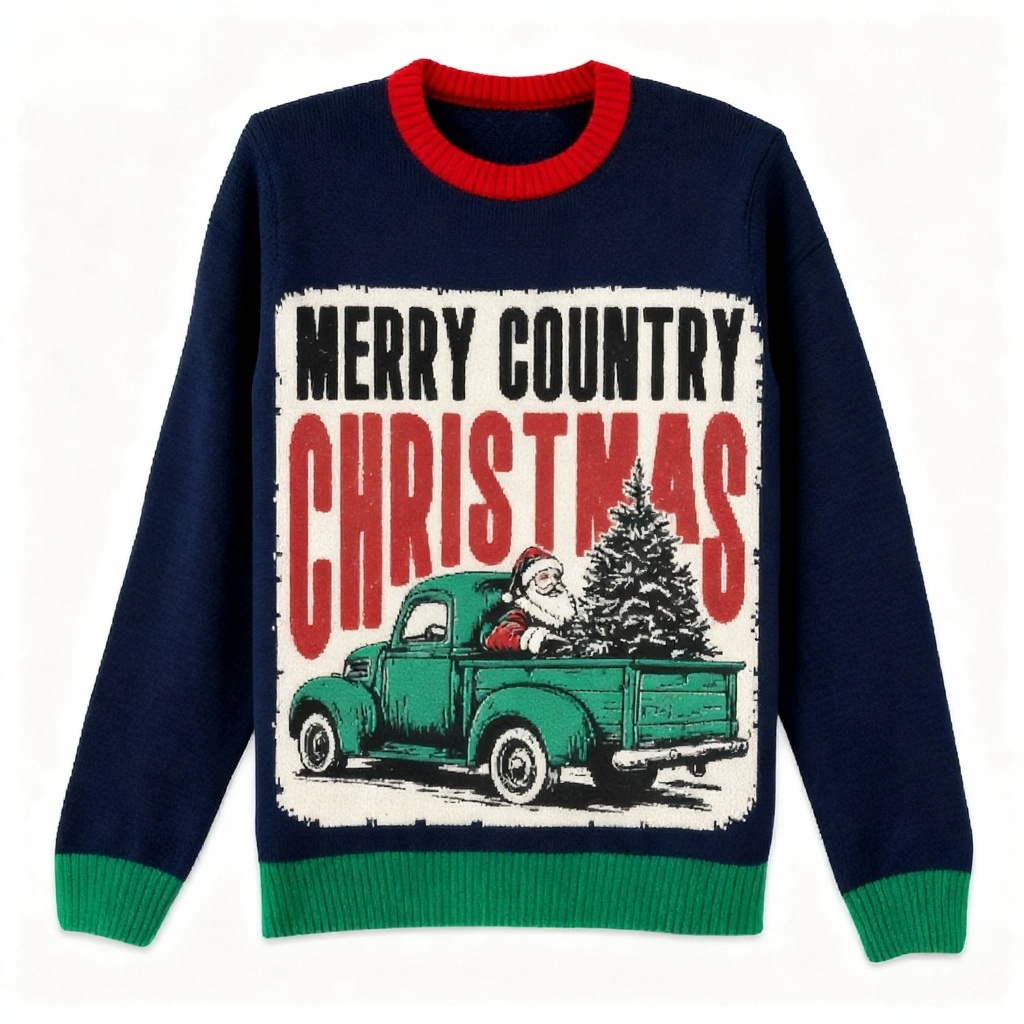 WW | Zero Shame, All Game: Ugly Christmas Sweater Pattern Print