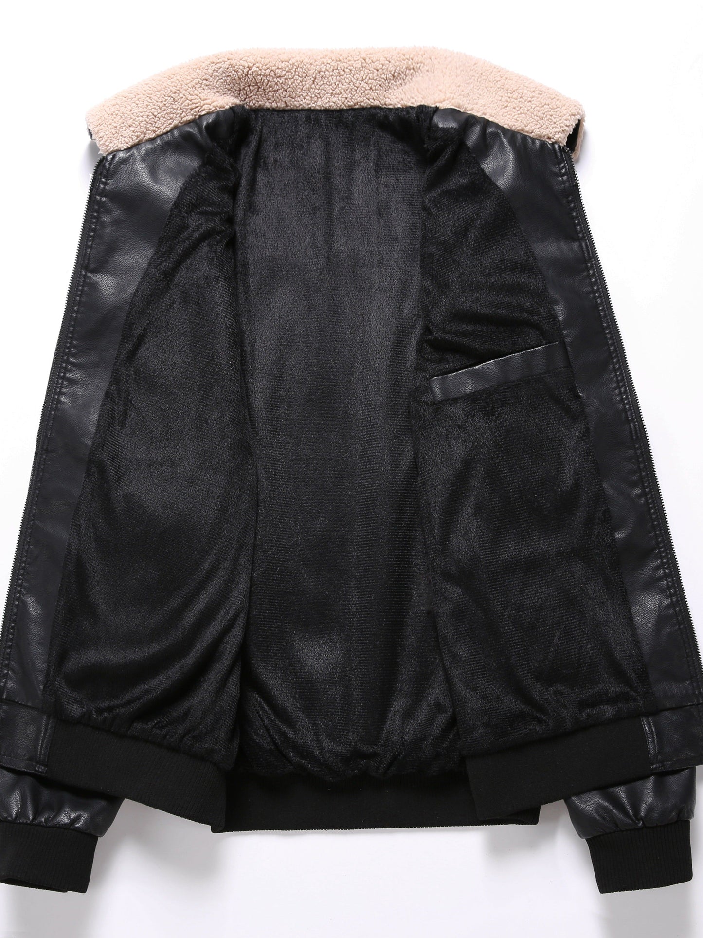 WW | Fleece PU Leather Winter Jacket For Men - Perfect for Outdoor Activities