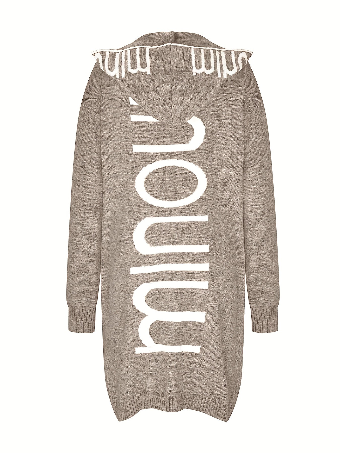 WW | Gedruckter Kragen Kapuzen Strickjacke Für Damen - Perfekt für entspannte Tage