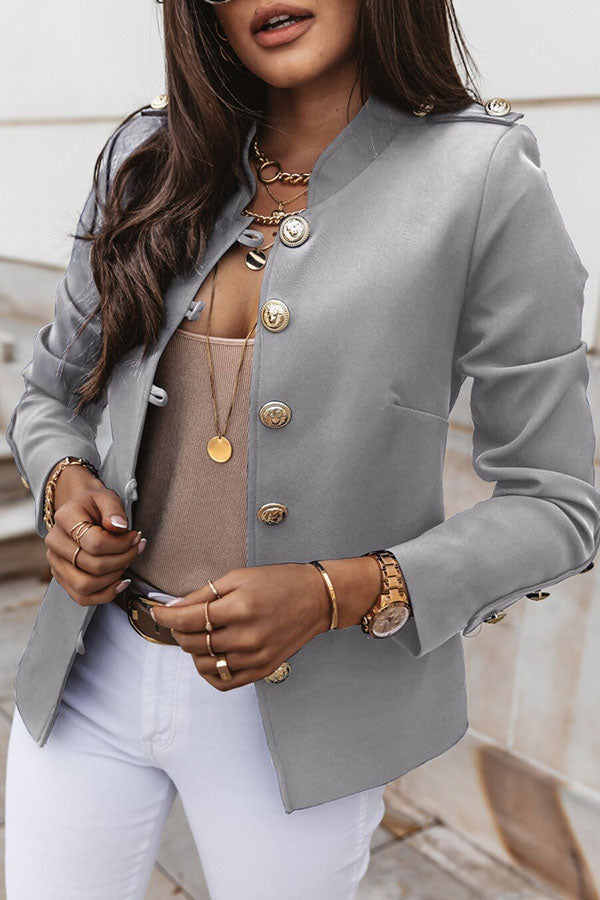 WW | Double Weave Blazer with Gold Buttons
