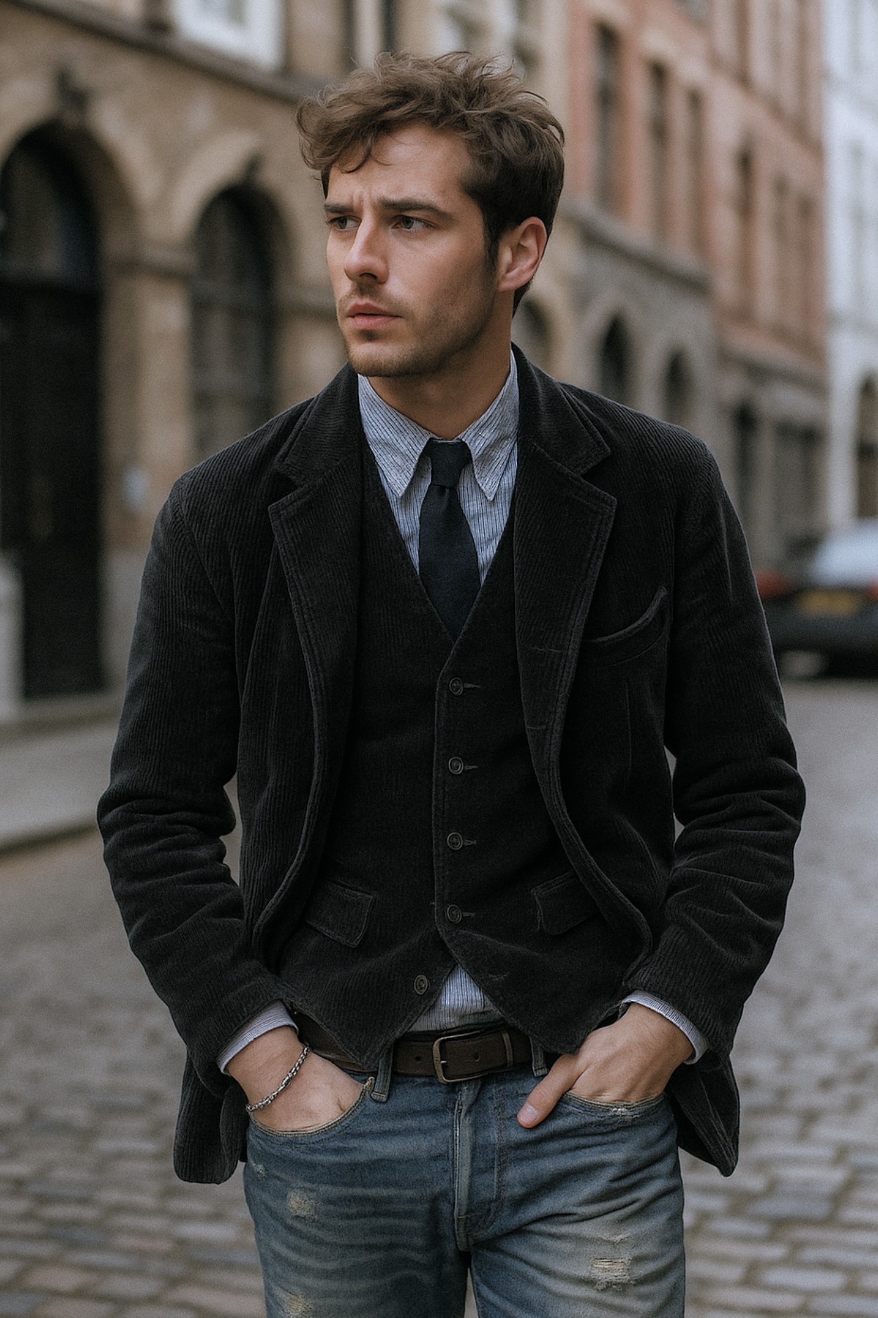 Jory Vintage Vest & Jacket - Black