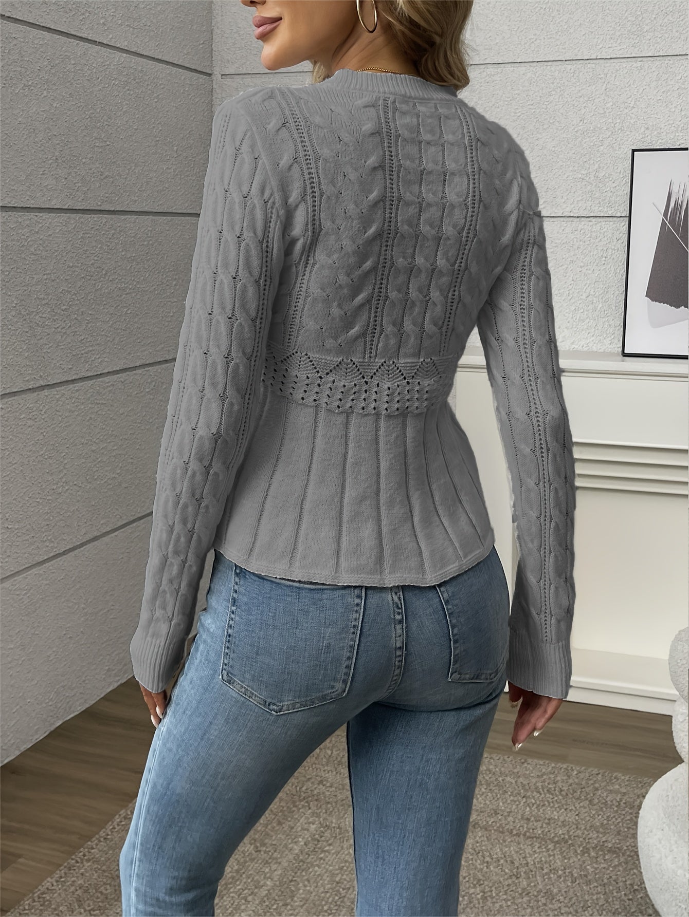 WW | Gestrickter Damenpullover - Luxus Strickmuster mit bequemem Schnitt