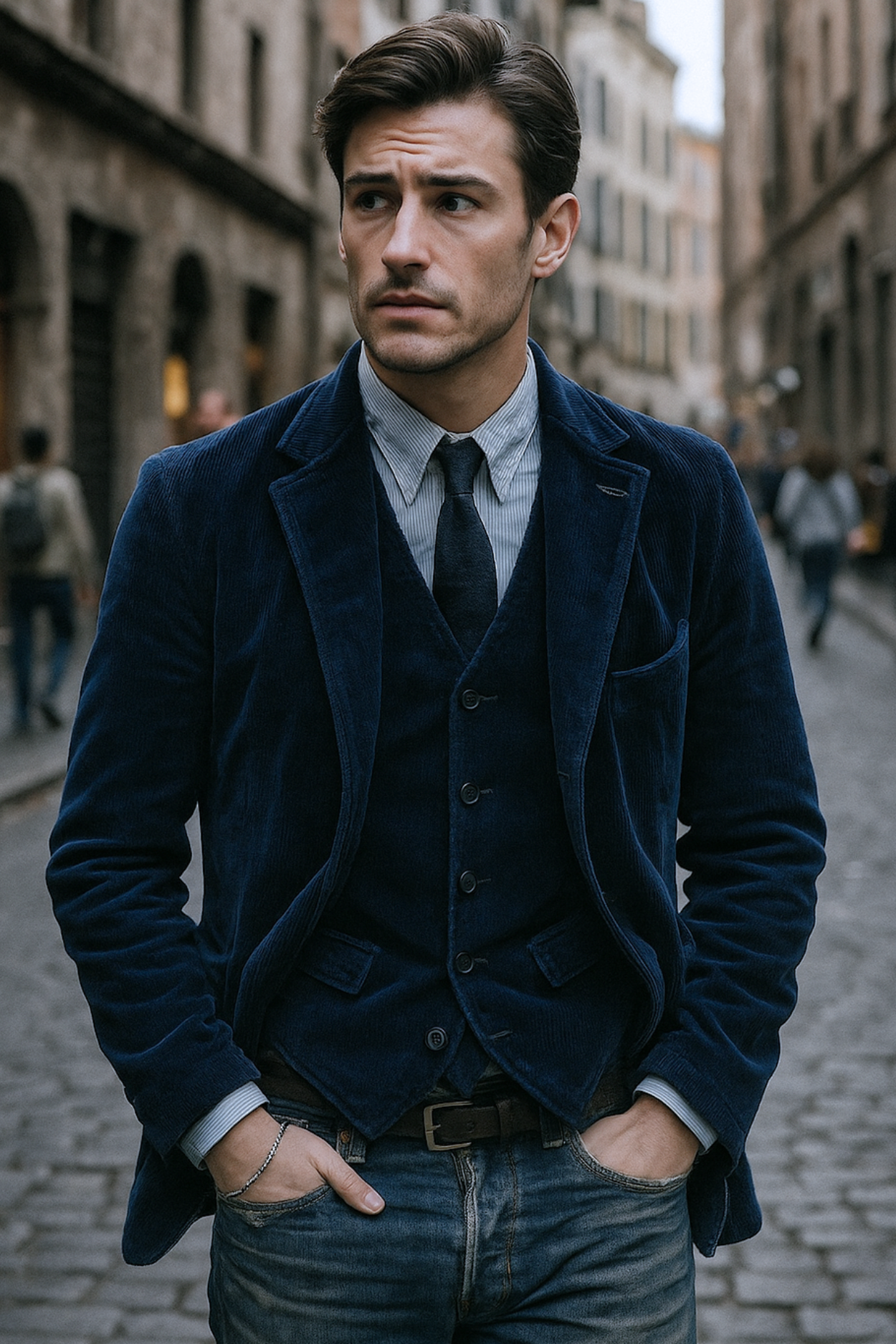 Jory Vintage Vest & Jacket - Blue