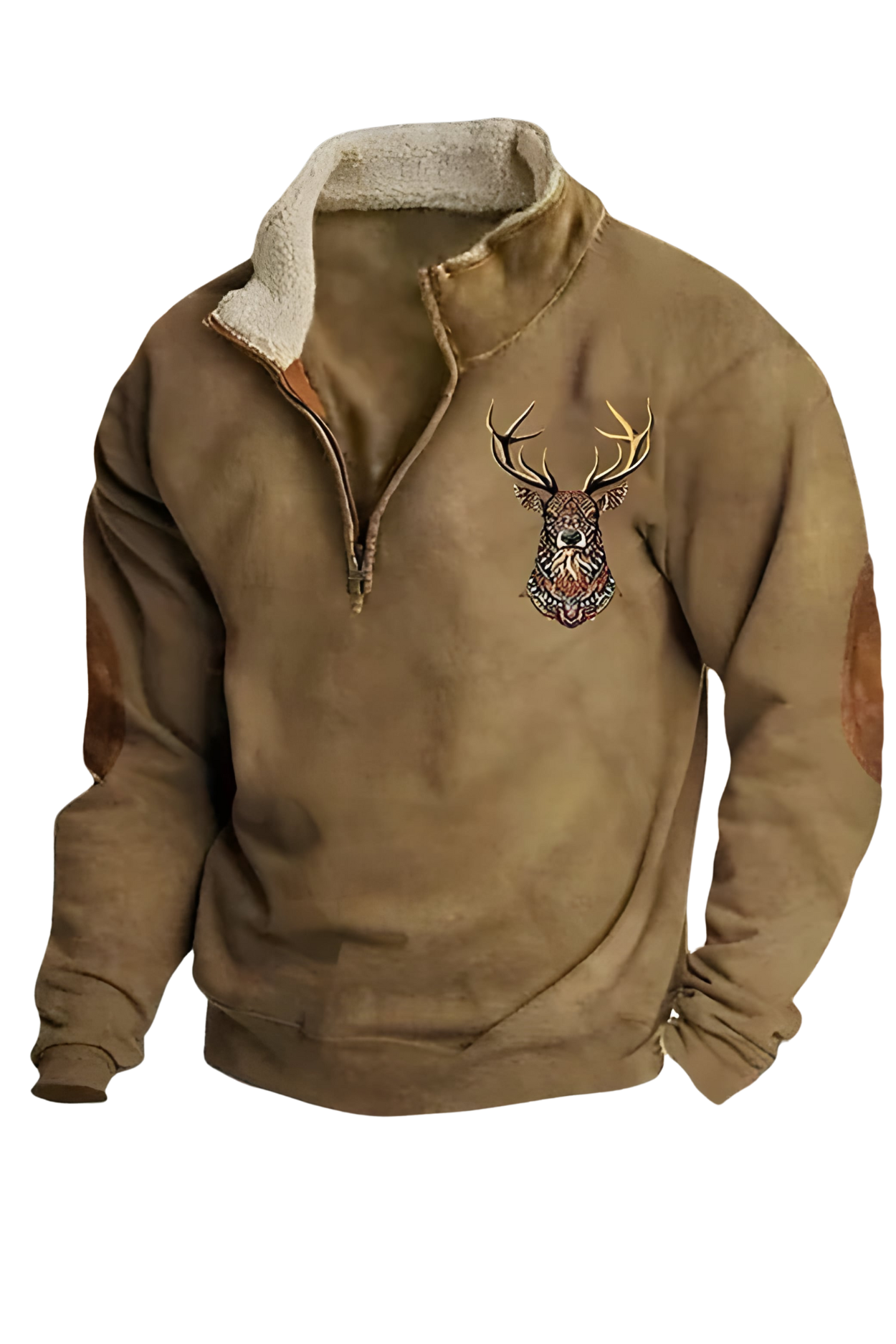 Kristoff Knitted Jumper with Deer Detail - Brown