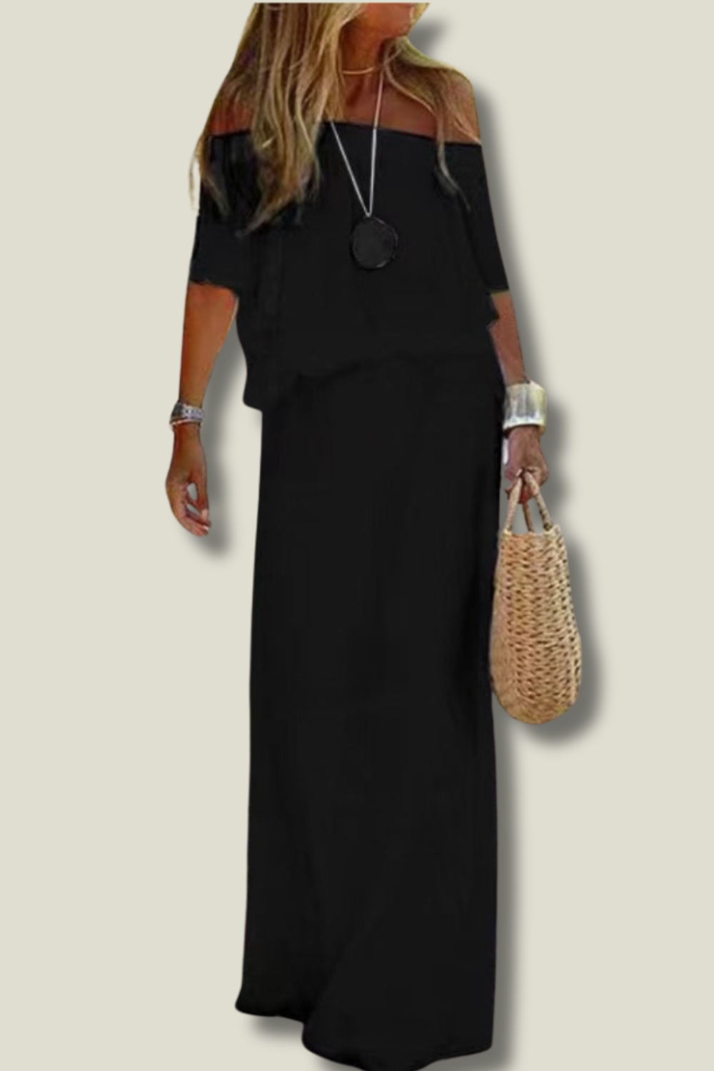 WW | Women's Bohemian Off-Shoulder Maxi Dress