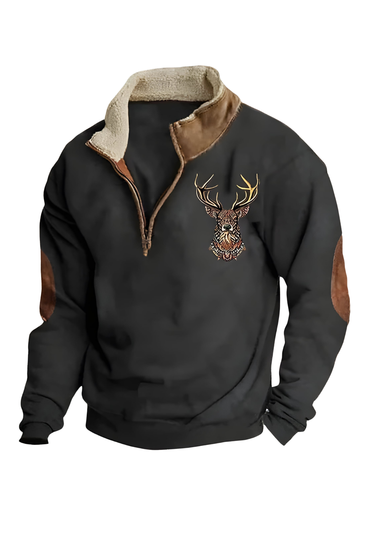 Kristoff Jumper with Stag Detail - Black