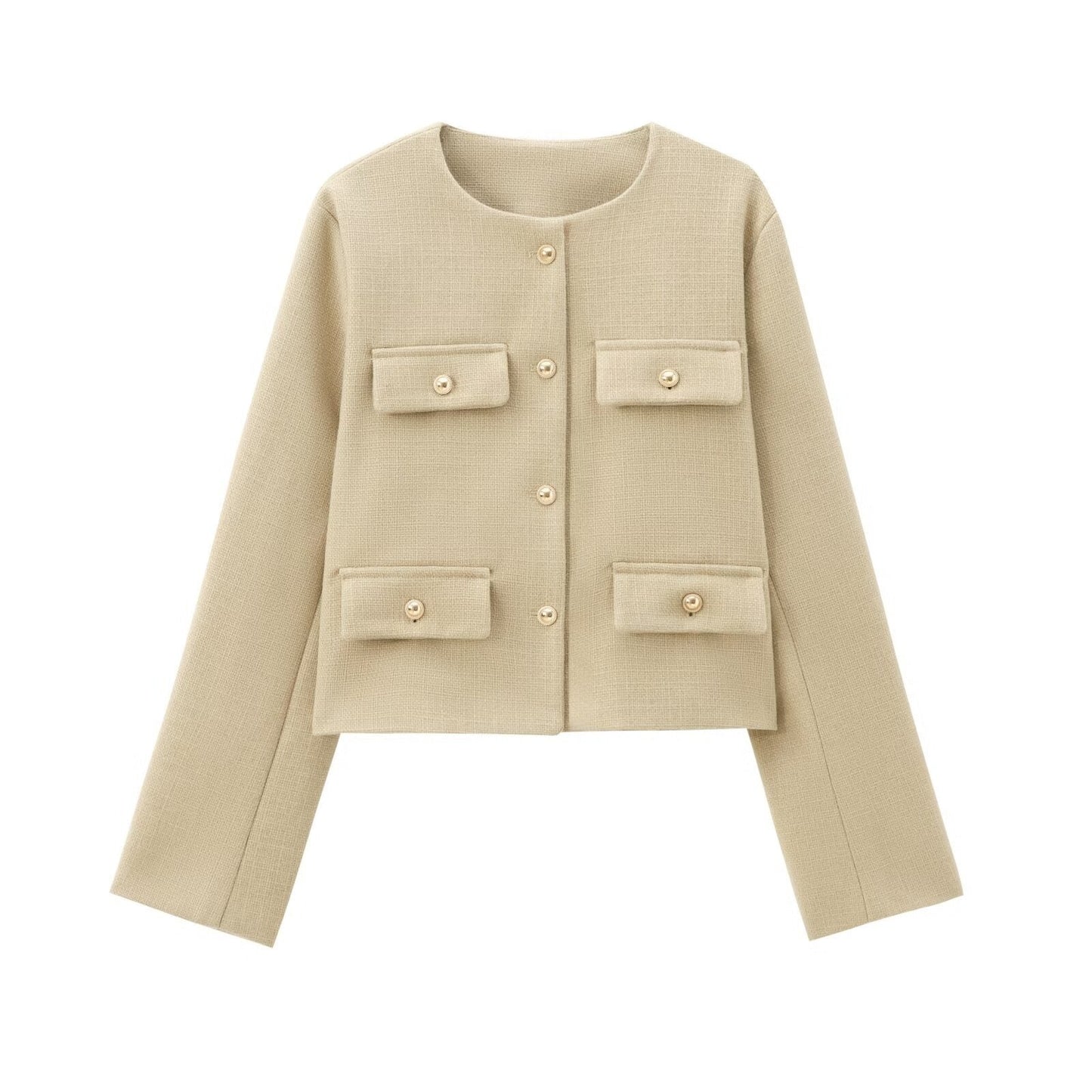 WW | Hals Einfarbig Einreiher Jacke