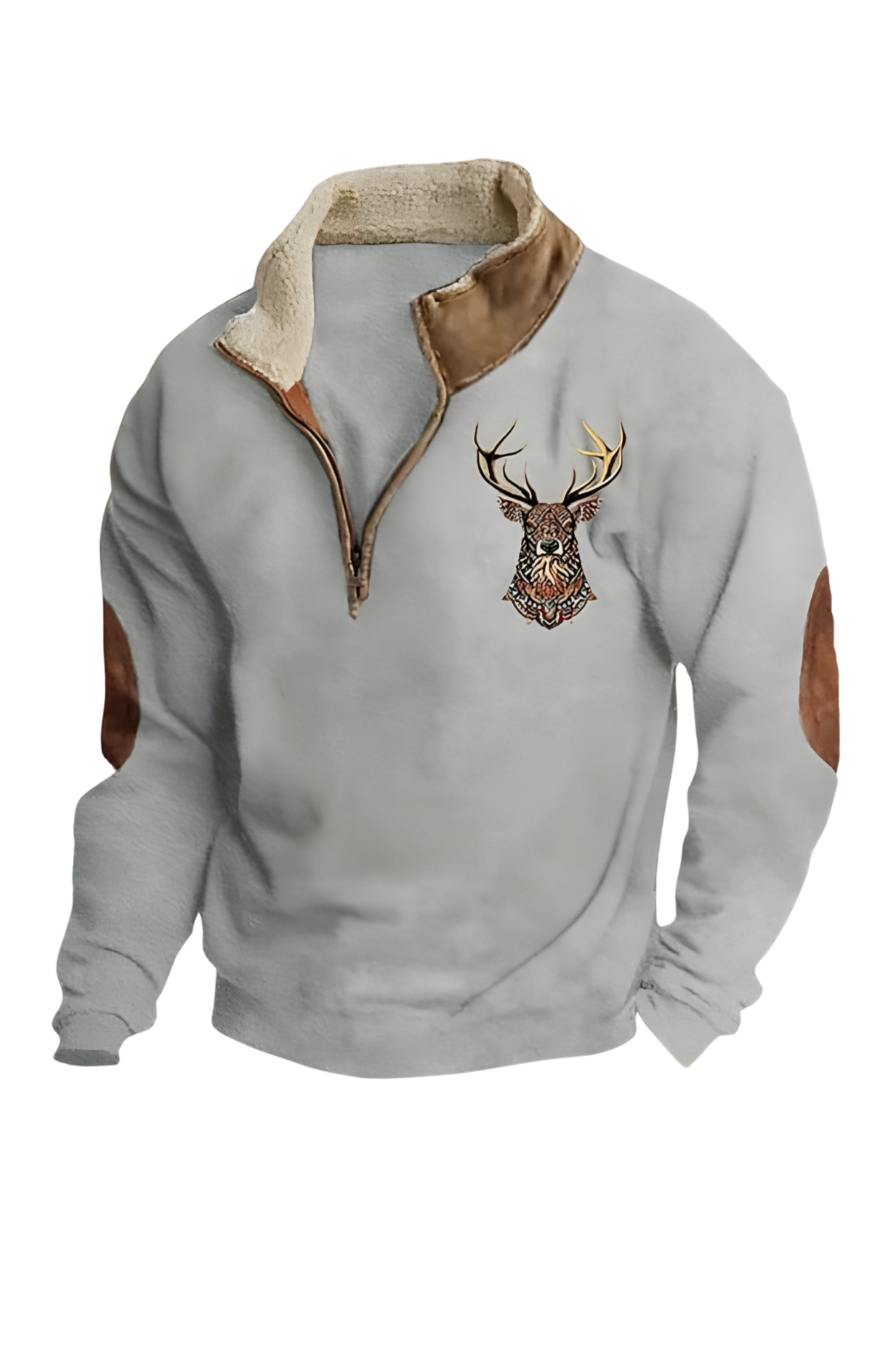 Kristoff Knitted Sweater with Deer Detail - White