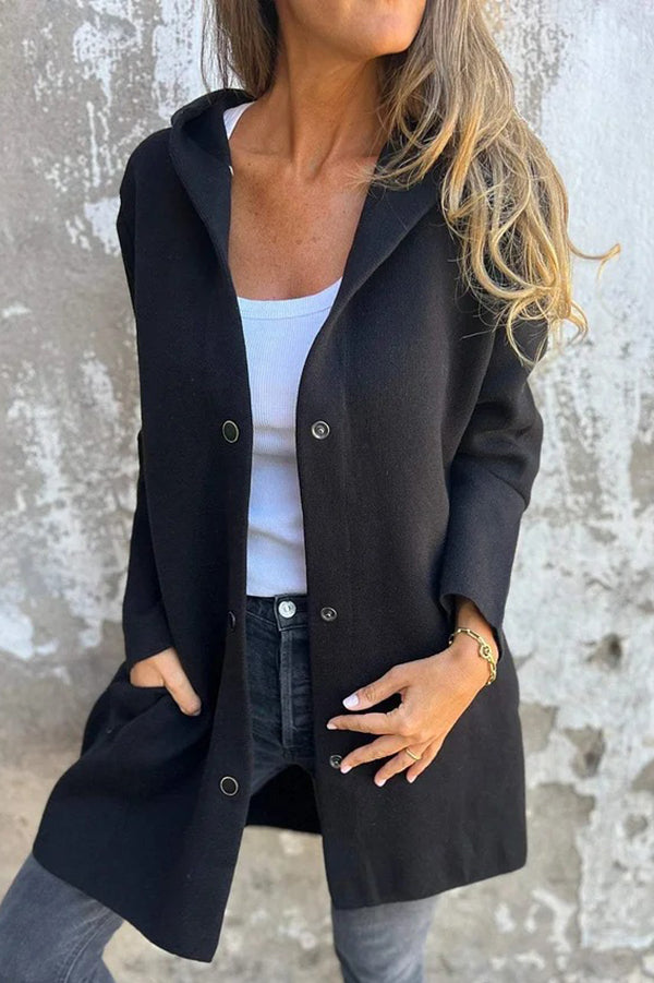 WW | Freizeitjacke mit Knöpfen und Kapuze