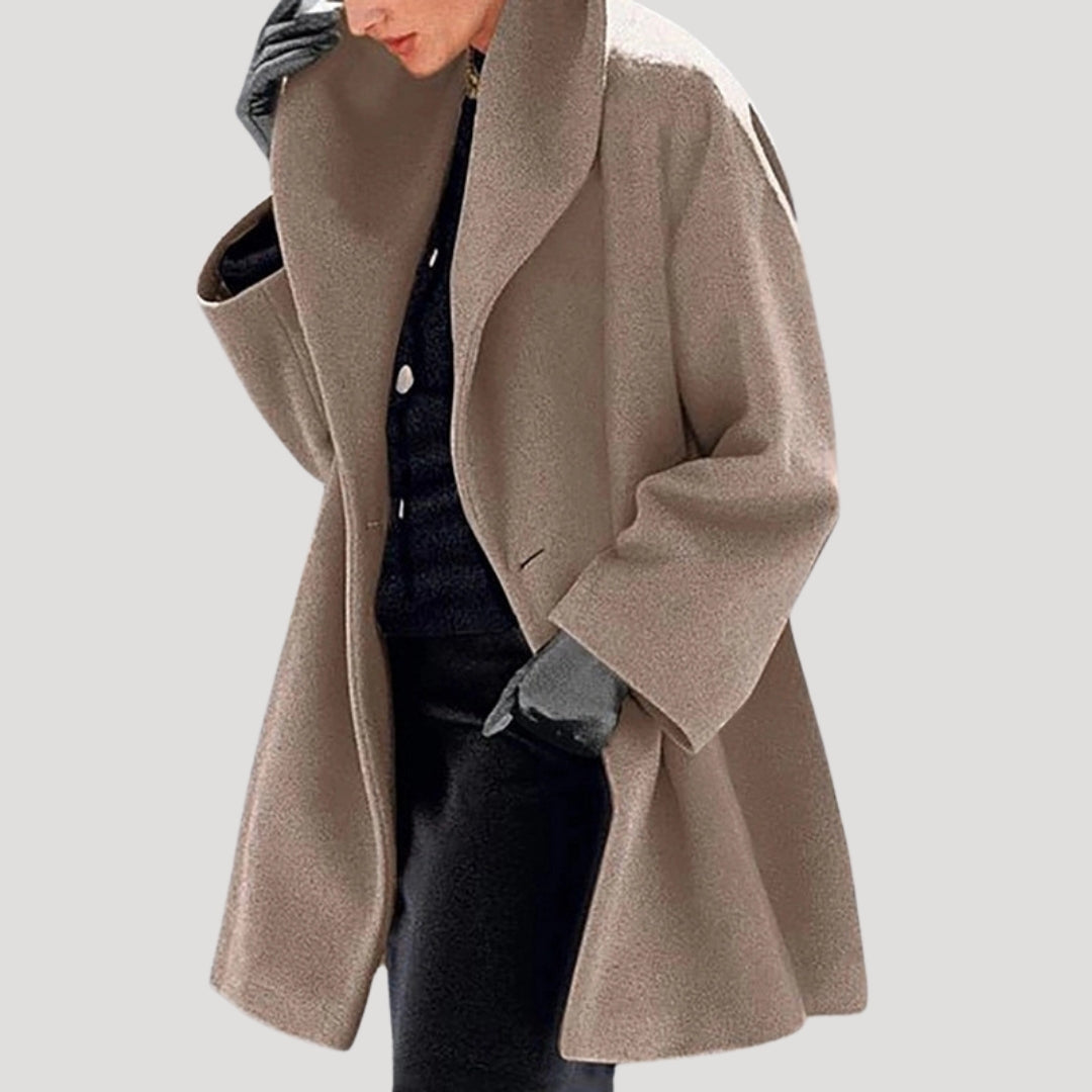 WW | Damen Wollmantel oversized Wickel Winterjacke