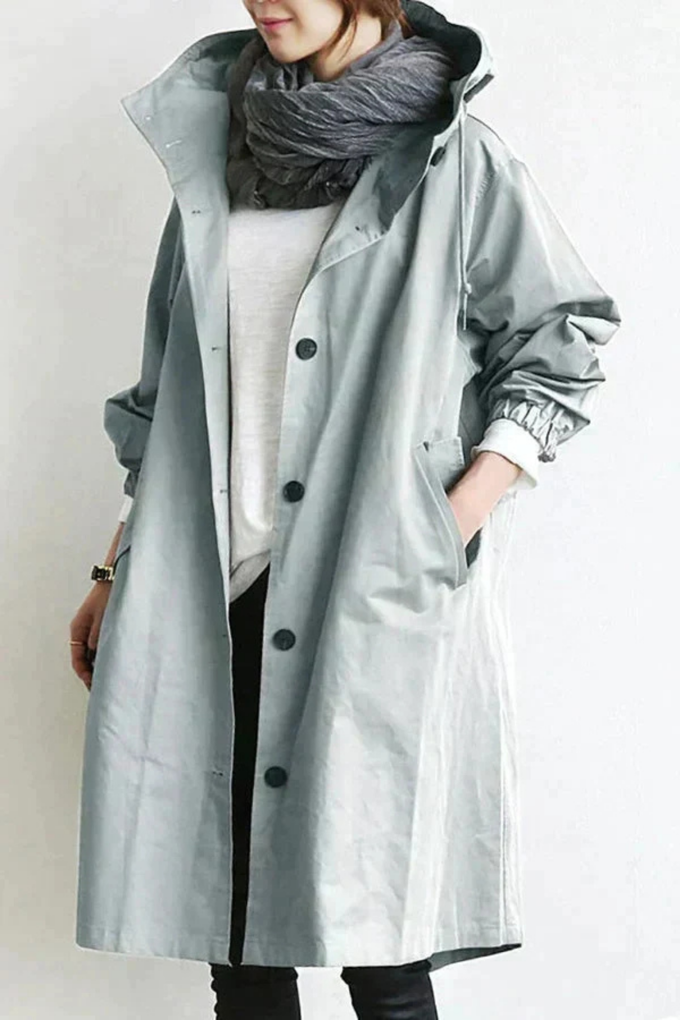 Dolly Stylish Trench Coat - Gray