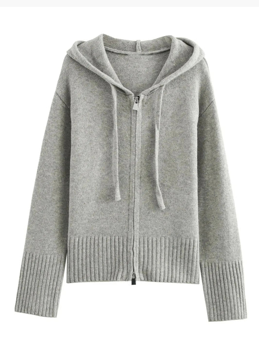WW | Strickjacke Mit Kapuze Und Reißverschluss