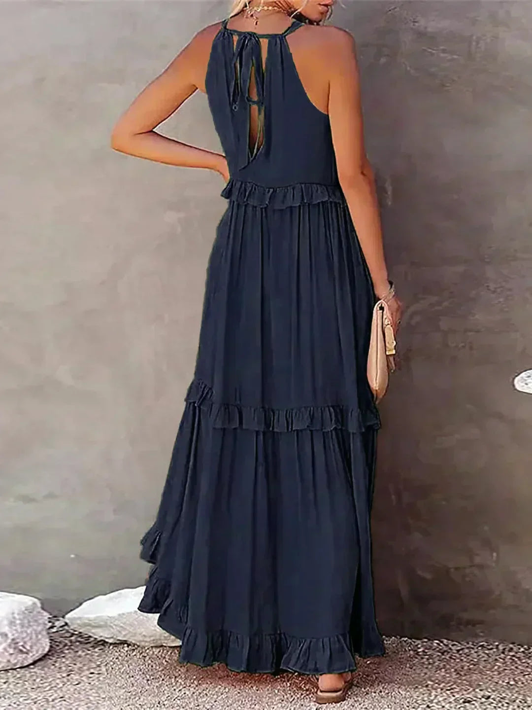 Sarah | Maxi Dress with Ruffles and Halter Neck