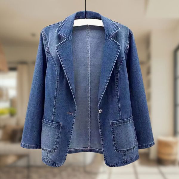 WW | Denim Blazer with Long Sleeves and Pockets