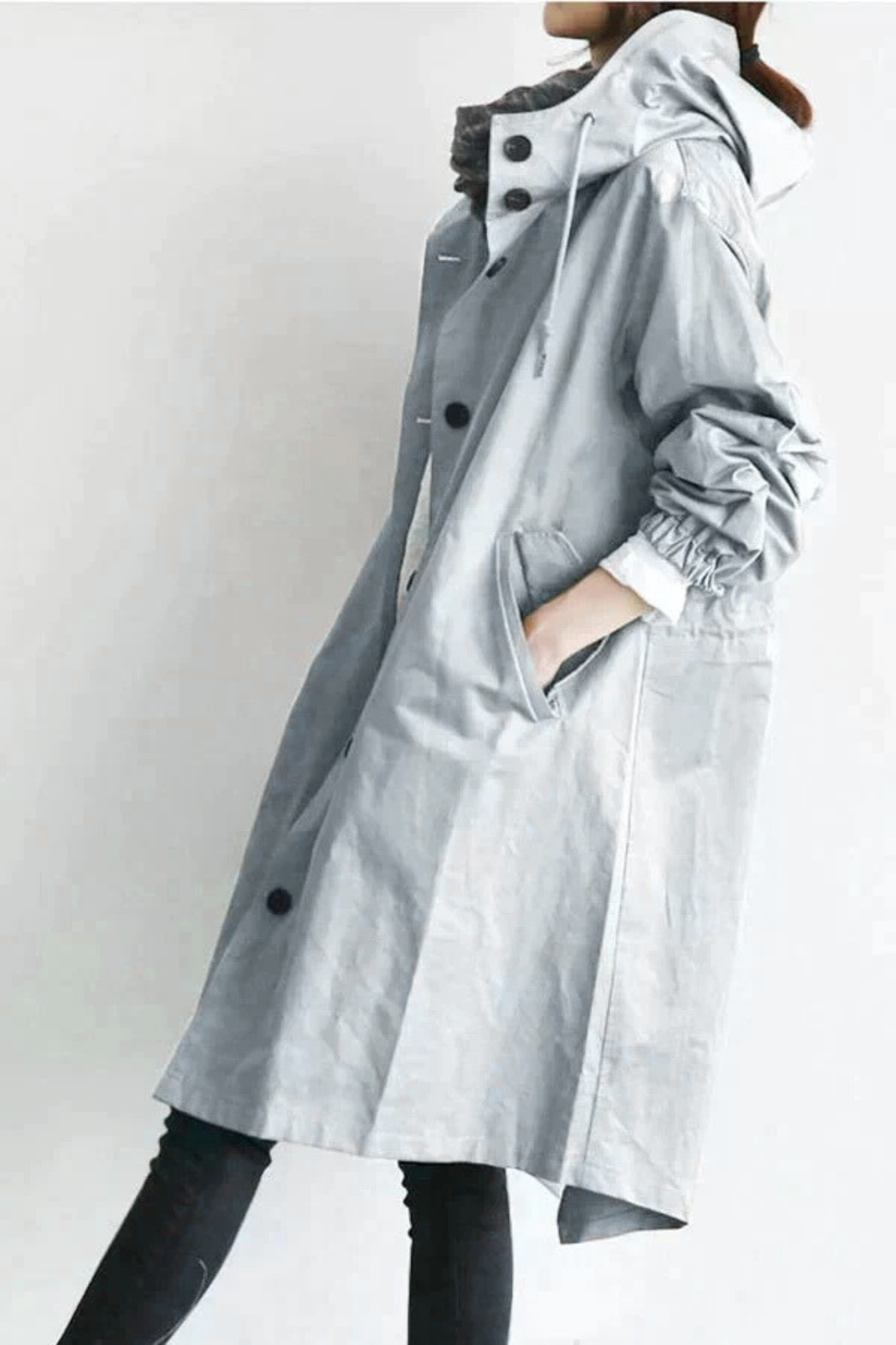 Dolly Stylish Trench Coat - Gray