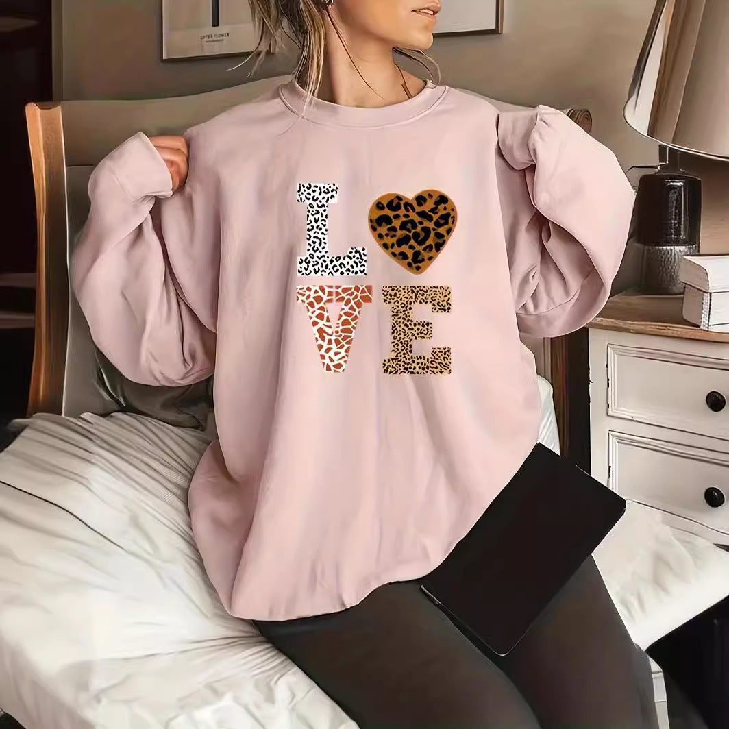 WW | Women's Crew Neck Leopard Print Sweater