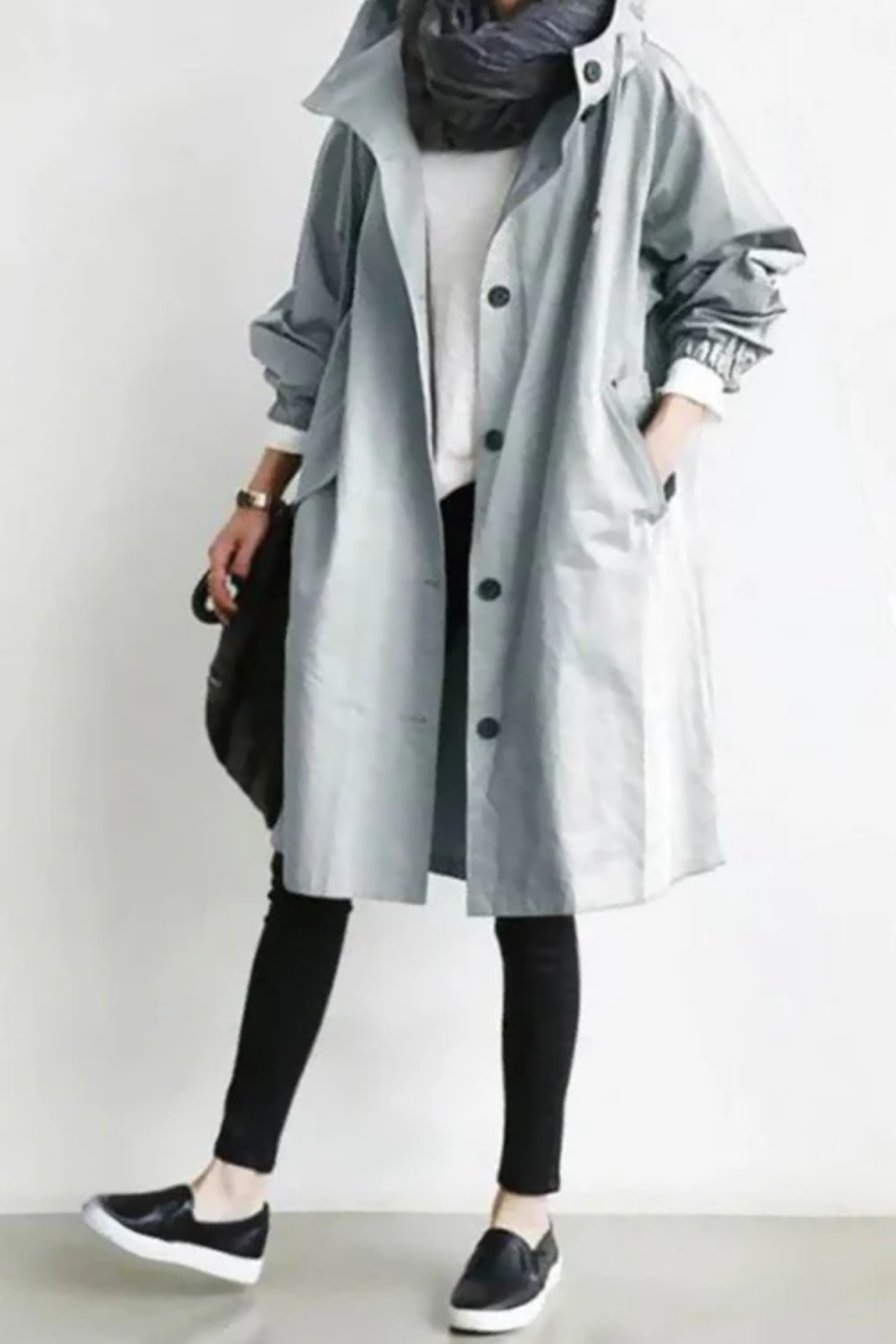 Dolly Stylish Trench Coat - Gray
