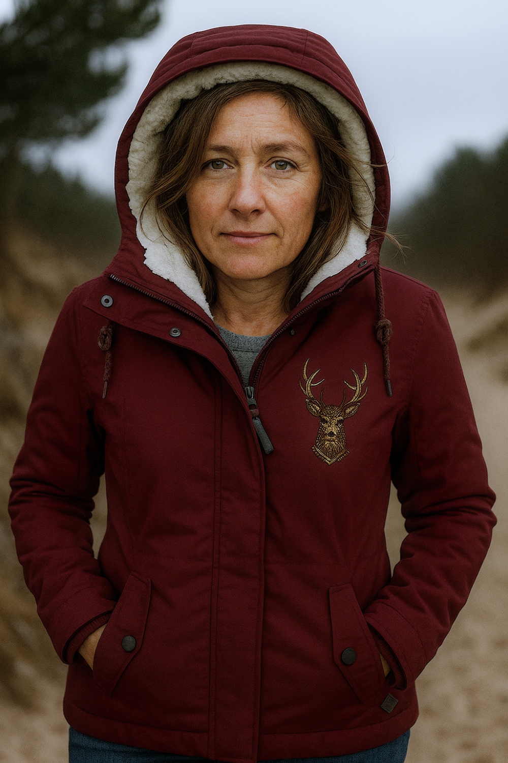 Andrea Padded Comfort Jacket - Red