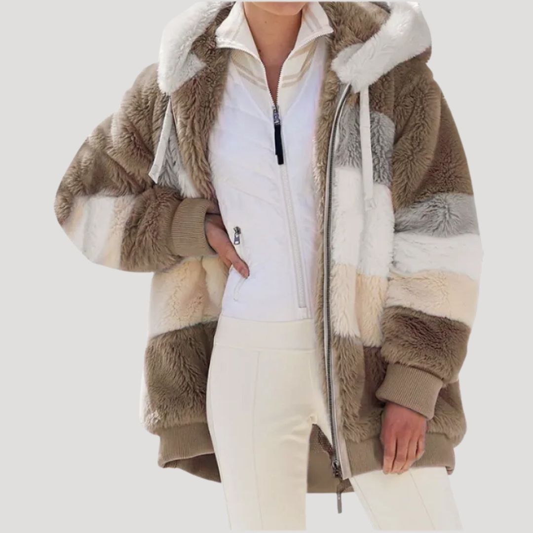 WW | Damen Fluffy Nep Pelz Winterjacke Cozy Stil
