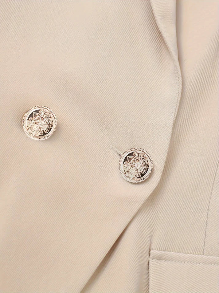 WW |  Einfarbiges Zweiteiliges Blazer Und Hosen Outfit Set Für Damen - Ideal für formelle Anlässe