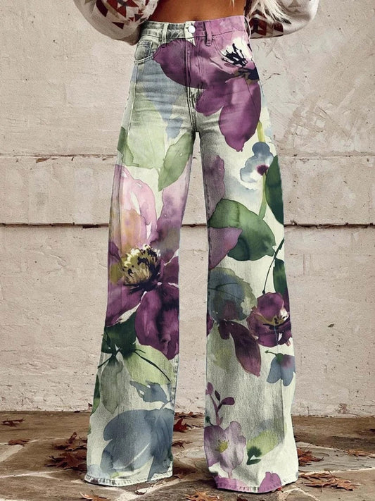 WW | Weite Hose mit Blumenmuster