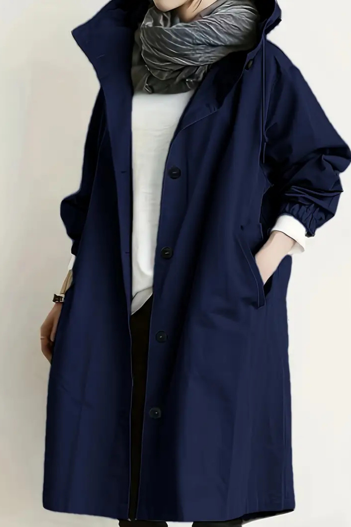 Dolly Stylish Trench Coat - Navy Blue