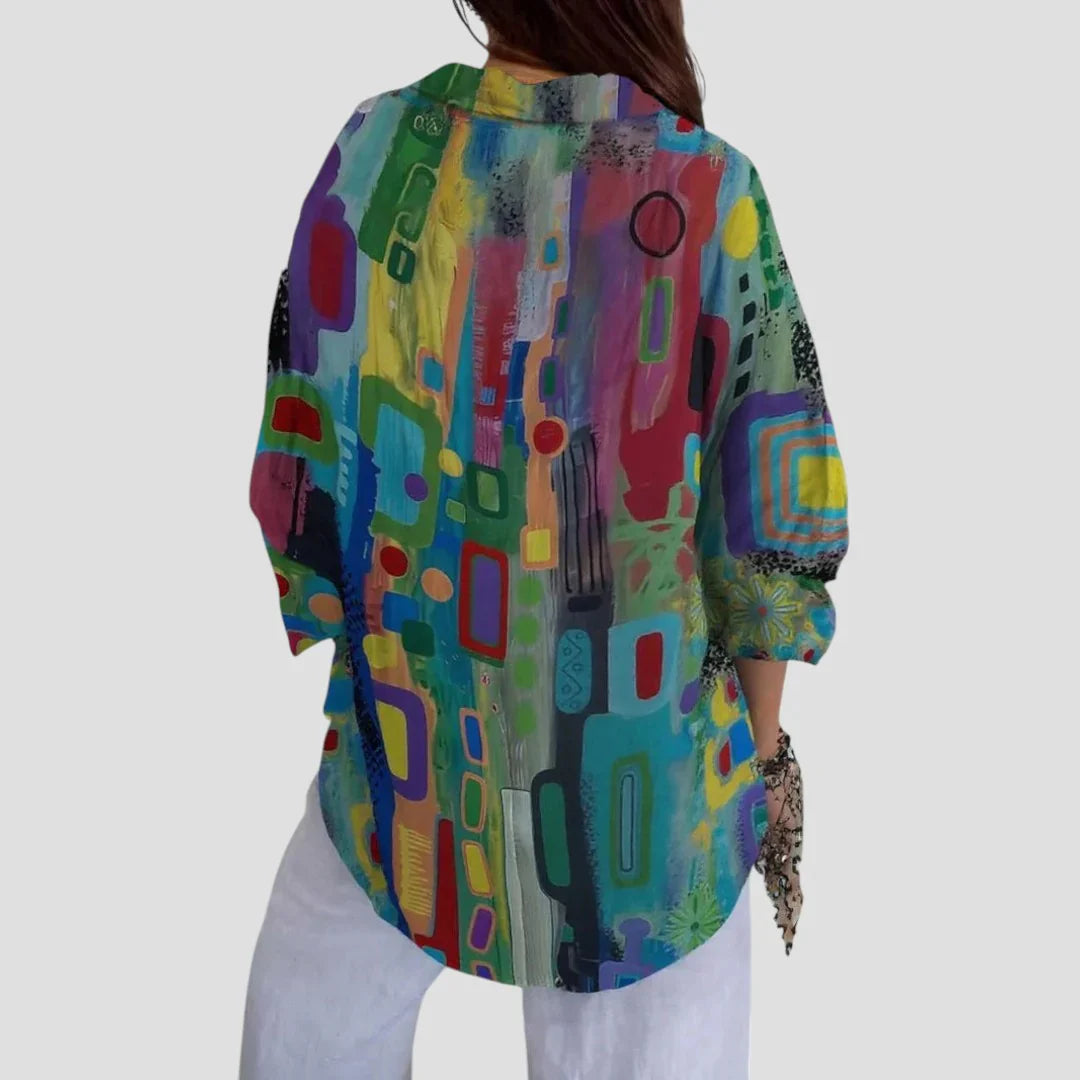 Edna™ | Elegant Blouse with Geometric Pattern