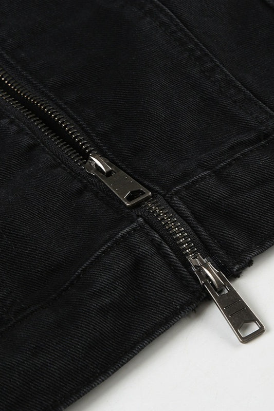 WW | Schwarze Denim Truckerjacke