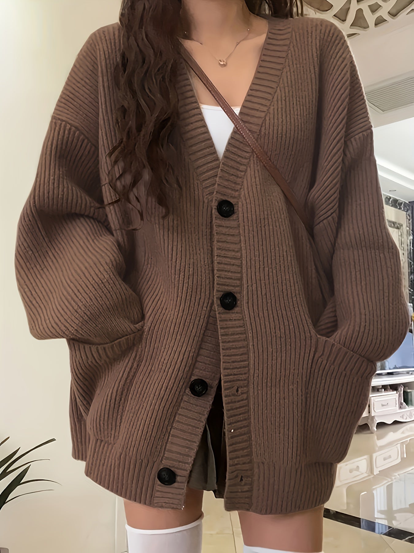 WW | warmer Baumwollstrickwaren-Cardigan für Damen - Ideal für Winter