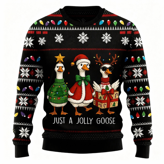WW | Weihnachtsgansdruck - Hässliches Weihnachtsikonen-Mash-Up Hässlicher Pullover