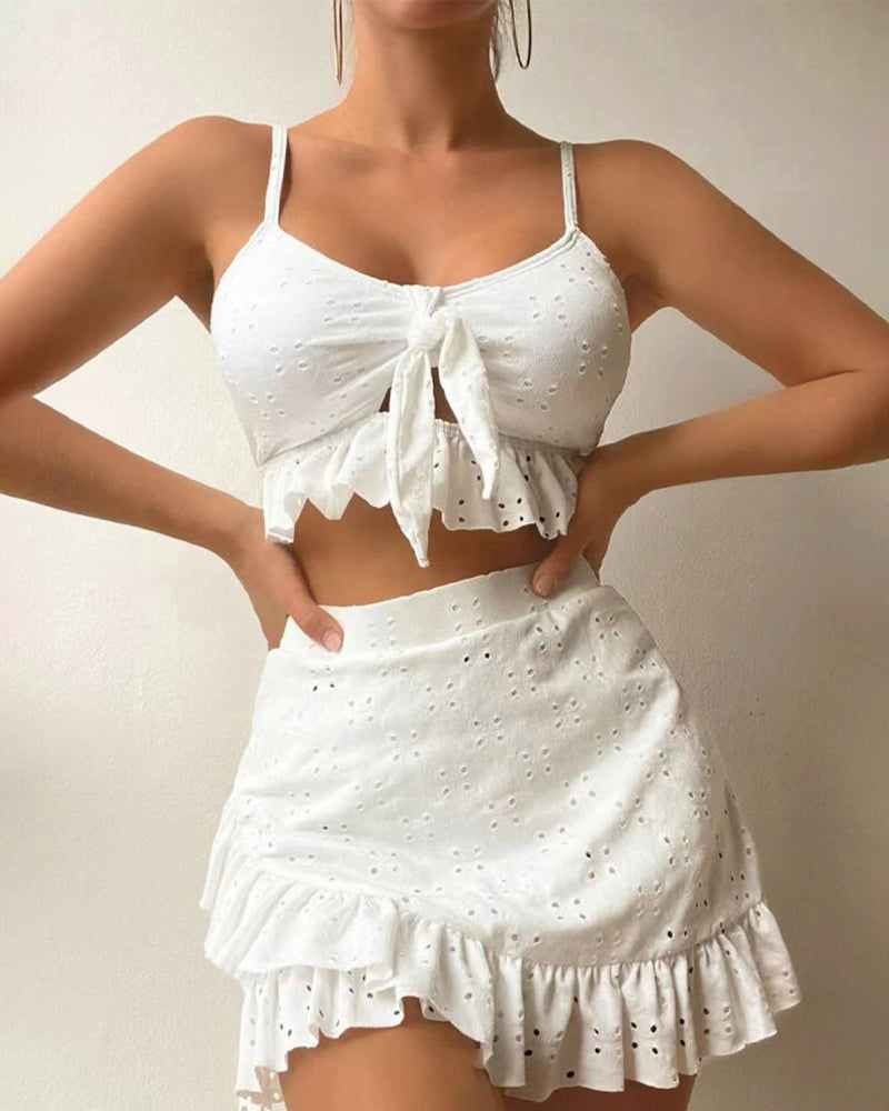 WW | Dreiteiliges Bikini-Set mit Kleid