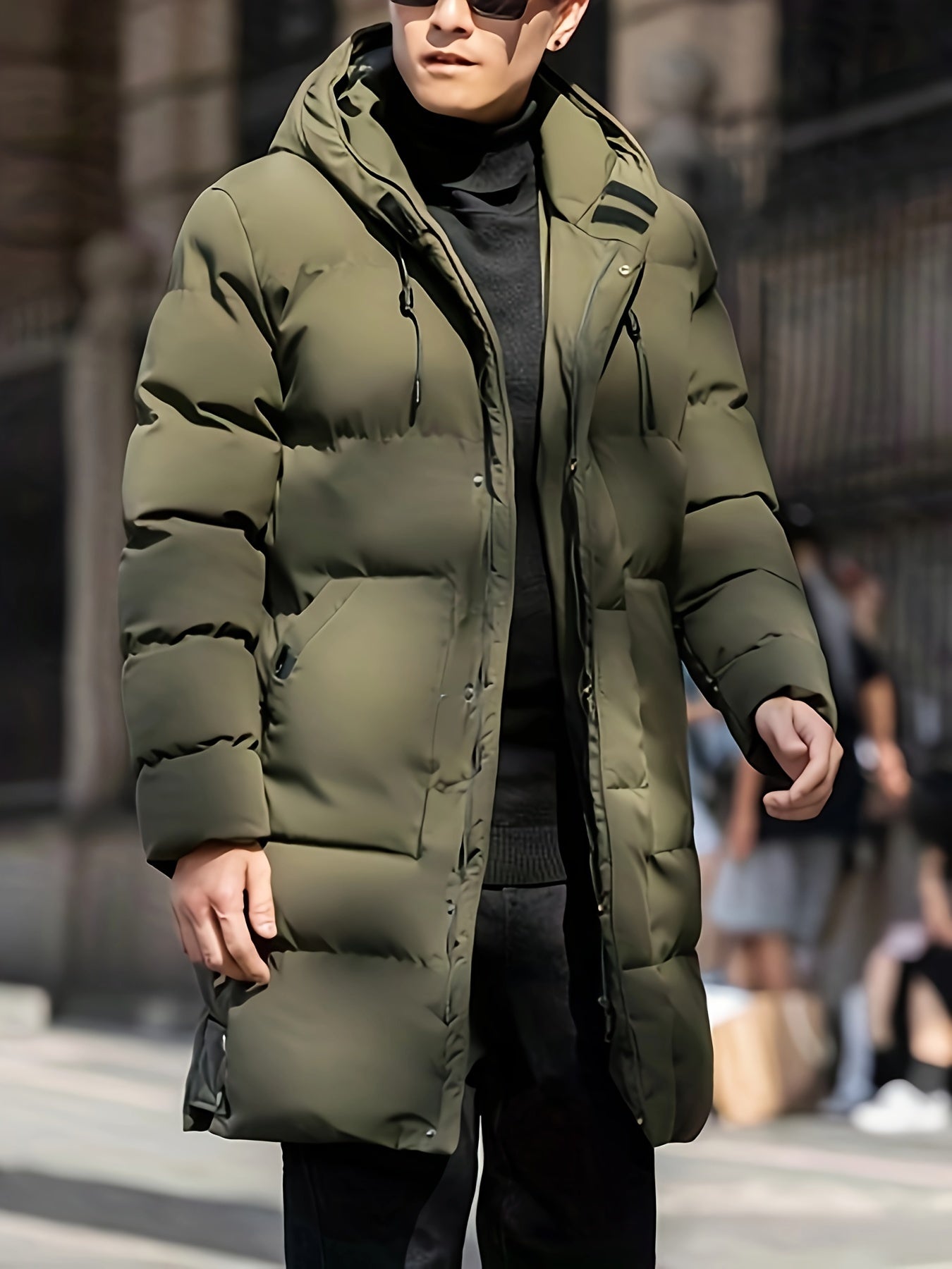 WW | dicke Winterjacke mit langer Kapuze Puffer für Männer - Ideal für den Winter