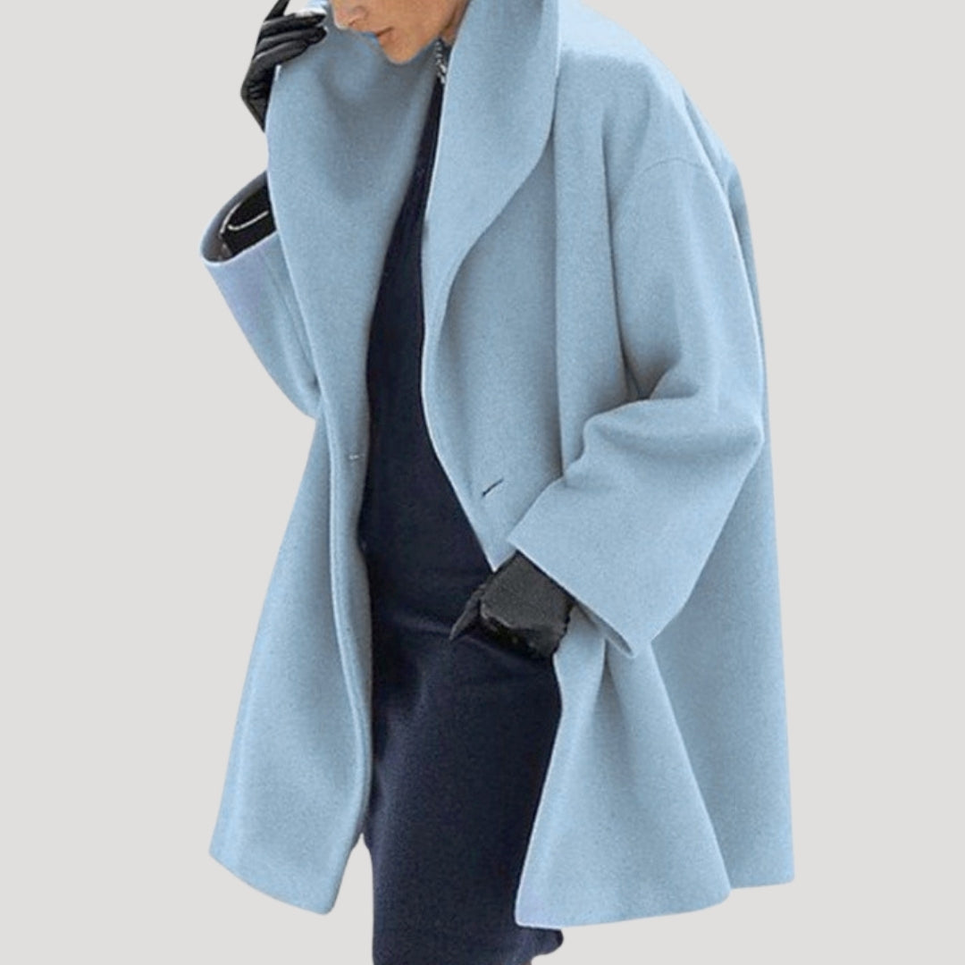 WW | Damen Wollmantel oversized Wickel Winterjacke