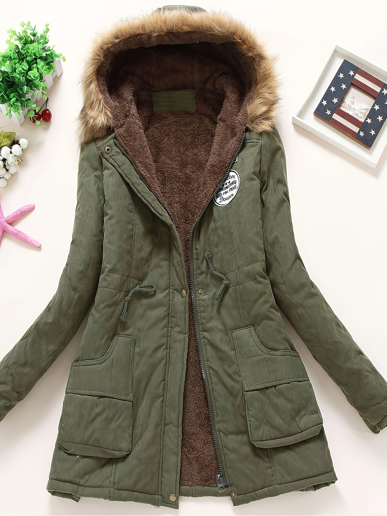 WW | Warm Winter Jacket with Fleece Lining and Hood for Women - Ideal for Autumn/Winter