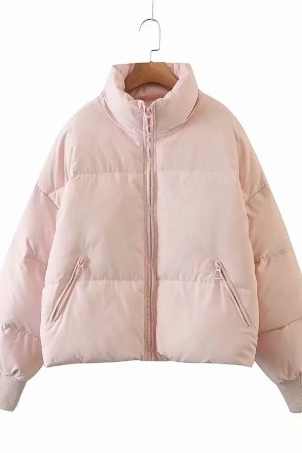 WW | Collar Zipper Pocket Thick Warm Cotton Jacket