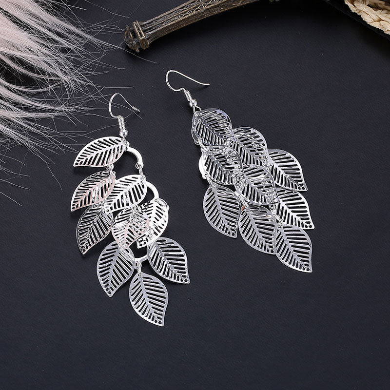 WW | Dainty Layered Leaf Earrings