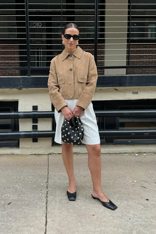 WW | Wildlederjacke mit Tasche