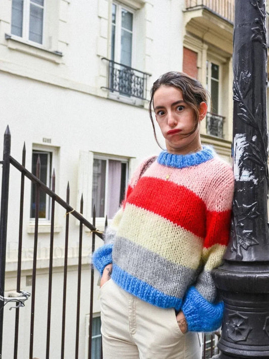 WW | Colorful striped knit sweater for casually chic looks