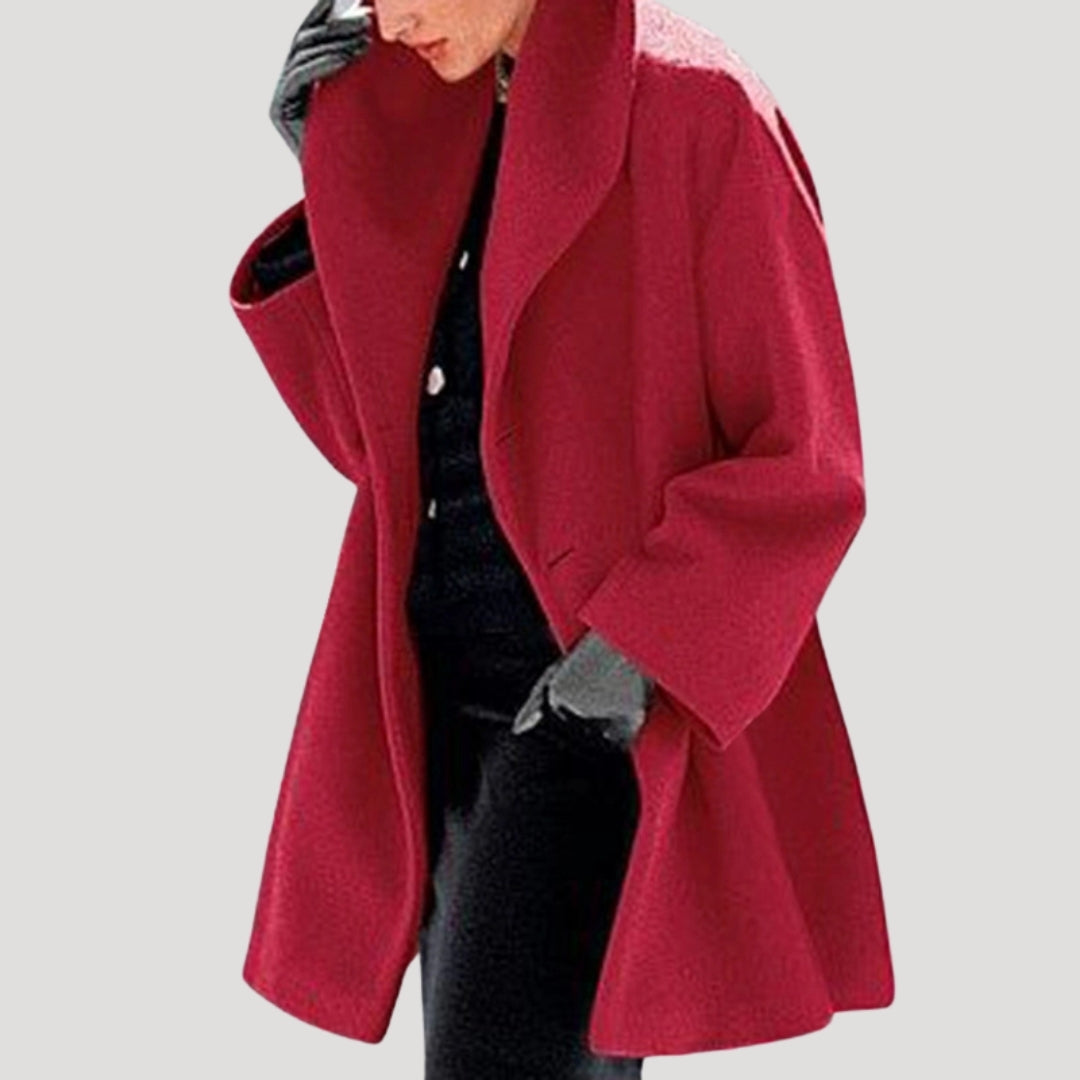 WW | Damen Wollmantel oversized Wickel Winterjacke