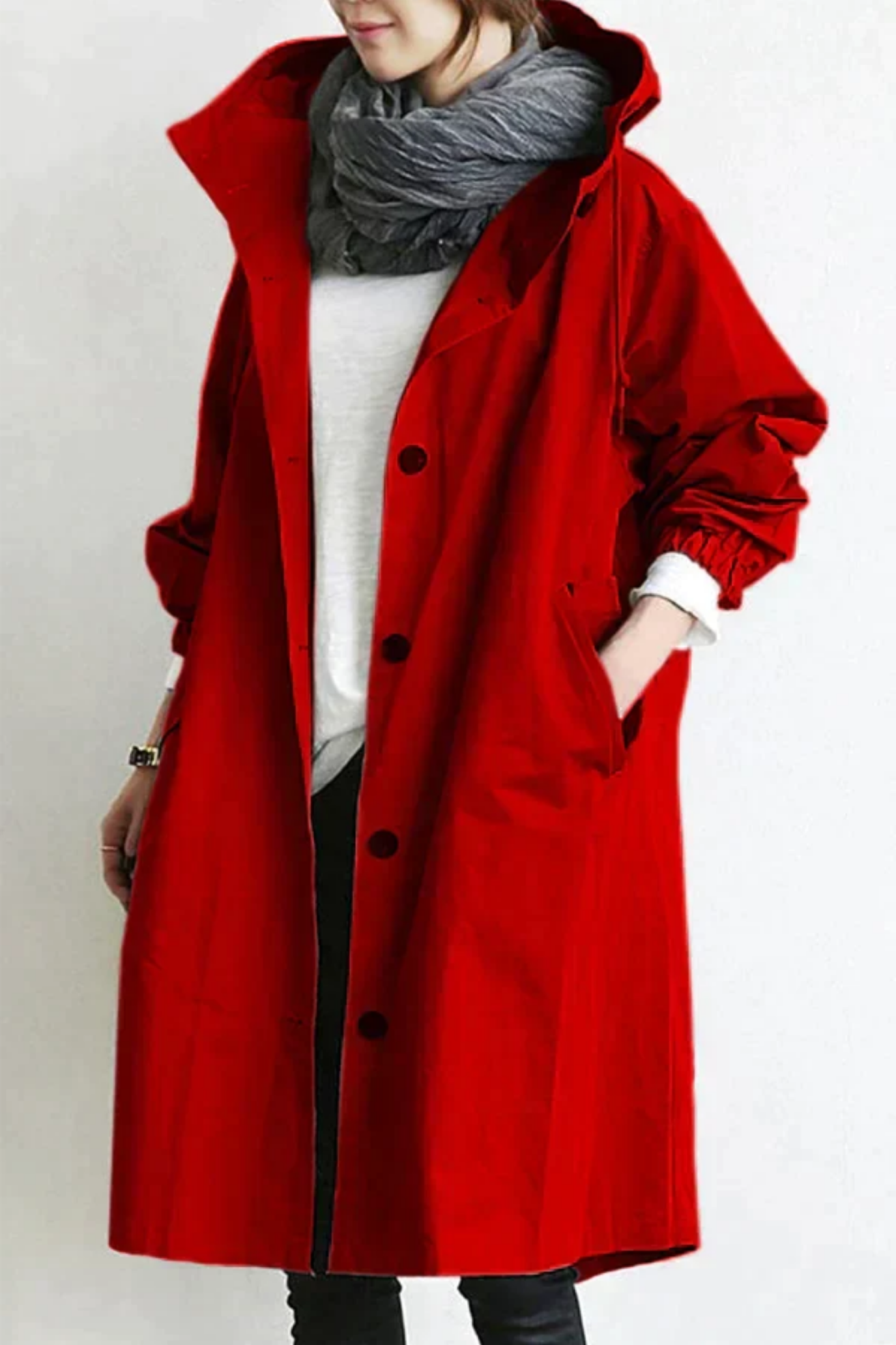 Dolly Stylish Trench Coat - Red
