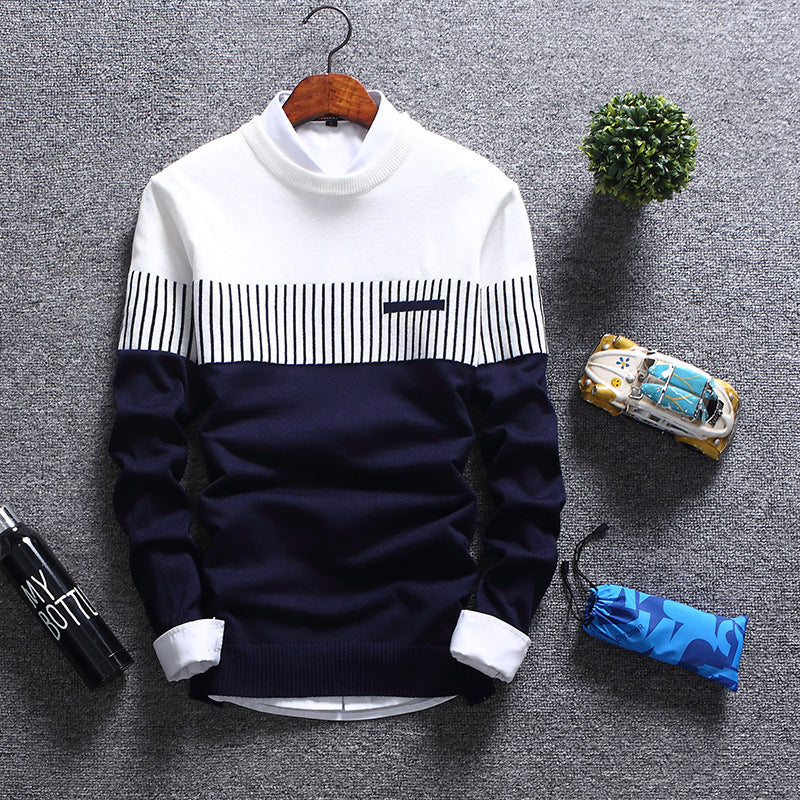 WW | Wool Blend Sweater Regular Fit Crew Neck Striped Design