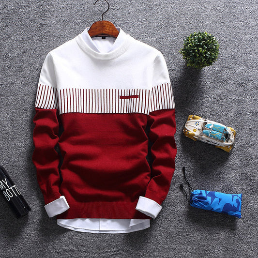 WW | Wool Blend Sweater Regular Fit Crew Neck Striped Design